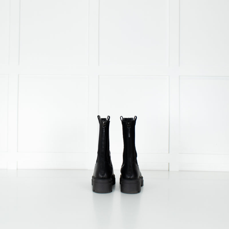 Fabiana Filippi Black Bead Embellished Combat Boots