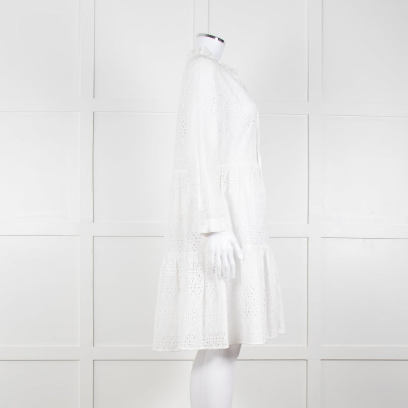 0039 Italy White Broderie Anglaise Short Dress