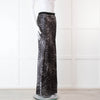 Nili Lotan Grey Leopard Print Maxi Skirt