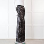Nili Lotan Grey Leopard Print Maxi Skirt