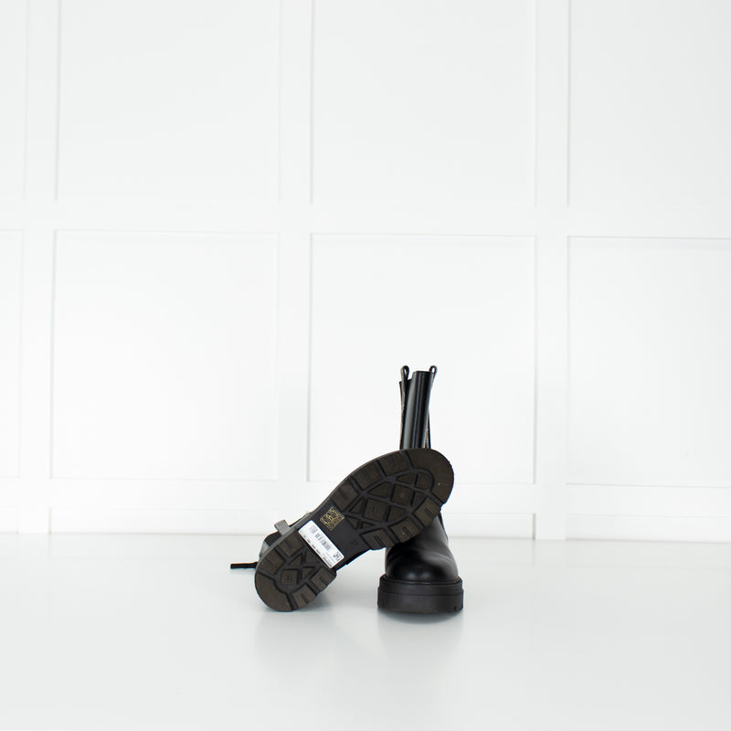 Fabiana Filippi Black Bead Embellished Combat Boots