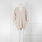 Cameron Taylor Cream Waffle Long Cashmere Jumper