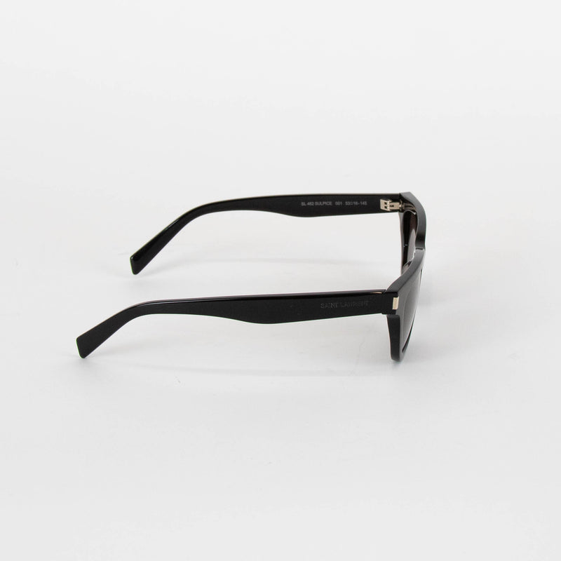 Saint Laurent Black Frame Sunglasses with Silver Corner Detail