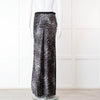 Nili Lotan Grey Leopard Print Maxi Skirt