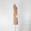 T Alexander Wang Beige Bodycon Lace Up Detail Dress