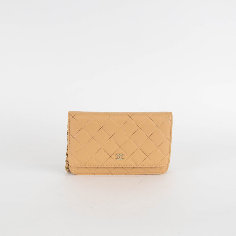 Chanel Beige Wallet on Chain with Gold Hardware