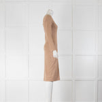 T Alexander Wang Beige Bodycon Lace Up Detail Dress