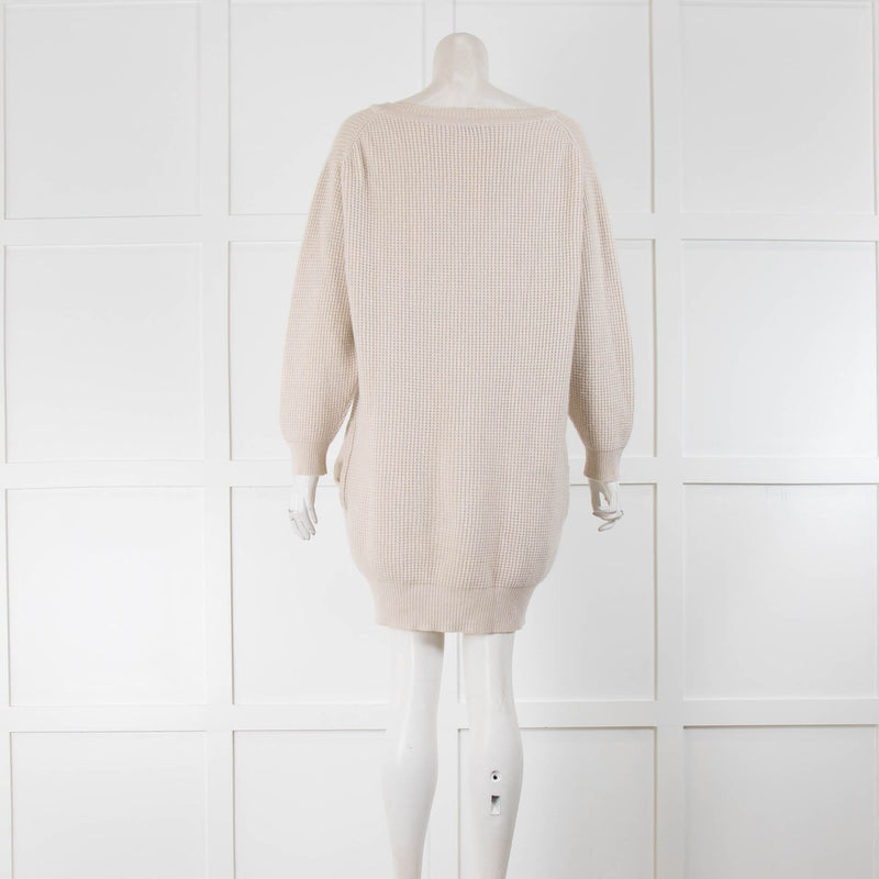 Cameron Taylor Cream Waffle Long Cashmere Jumper
