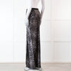 Nili Lotan Grey Leopard Print Maxi Skirt