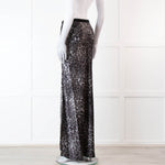 Nili Lotan Grey Leopard Print Maxi Skirt