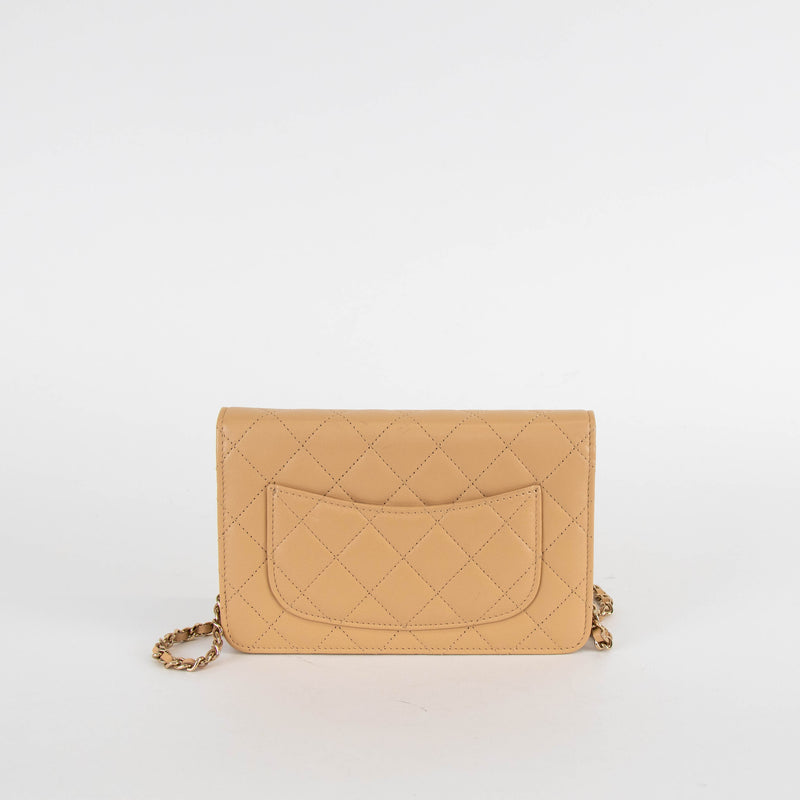 Chanel Beige Wallet on Chain with Gold Hardware