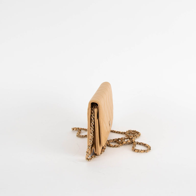Chanel Beige Wallet on Chain with Gold Hardware