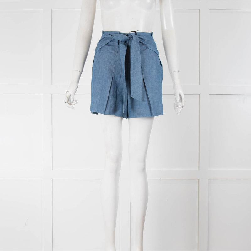 Phillip Lim Pale Blue Tie Up Waist Shorts