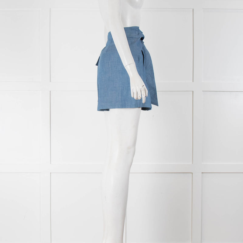Phillip Lim Pale Blue Tie Up Waist Shorts