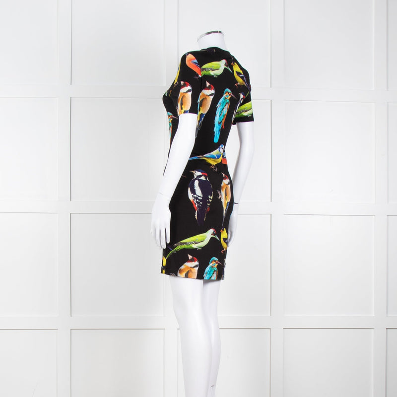 Stella McCartney Black Bird Print Jersey Mini Dress