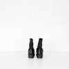 Patrizia Pepe Black Chain Wrap Ankle Biker Boots