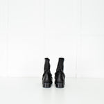 Patrizia Pepe Black Chain Wrap Ankle Biker Boots