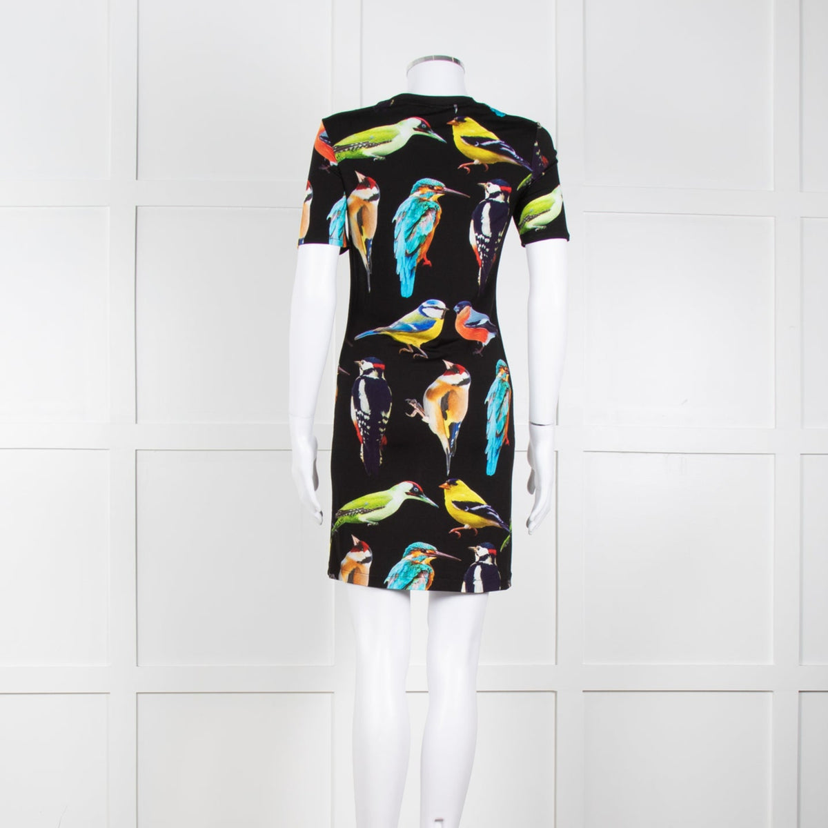 Stella McCartney Black Bird Print Jersey Mini Dress