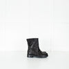 Patrizia Pepe Black Chain Wrap Ankle Biker Boots