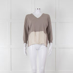 Fabiana Filippi Beige V-Neck Cashmere Blend Sweater