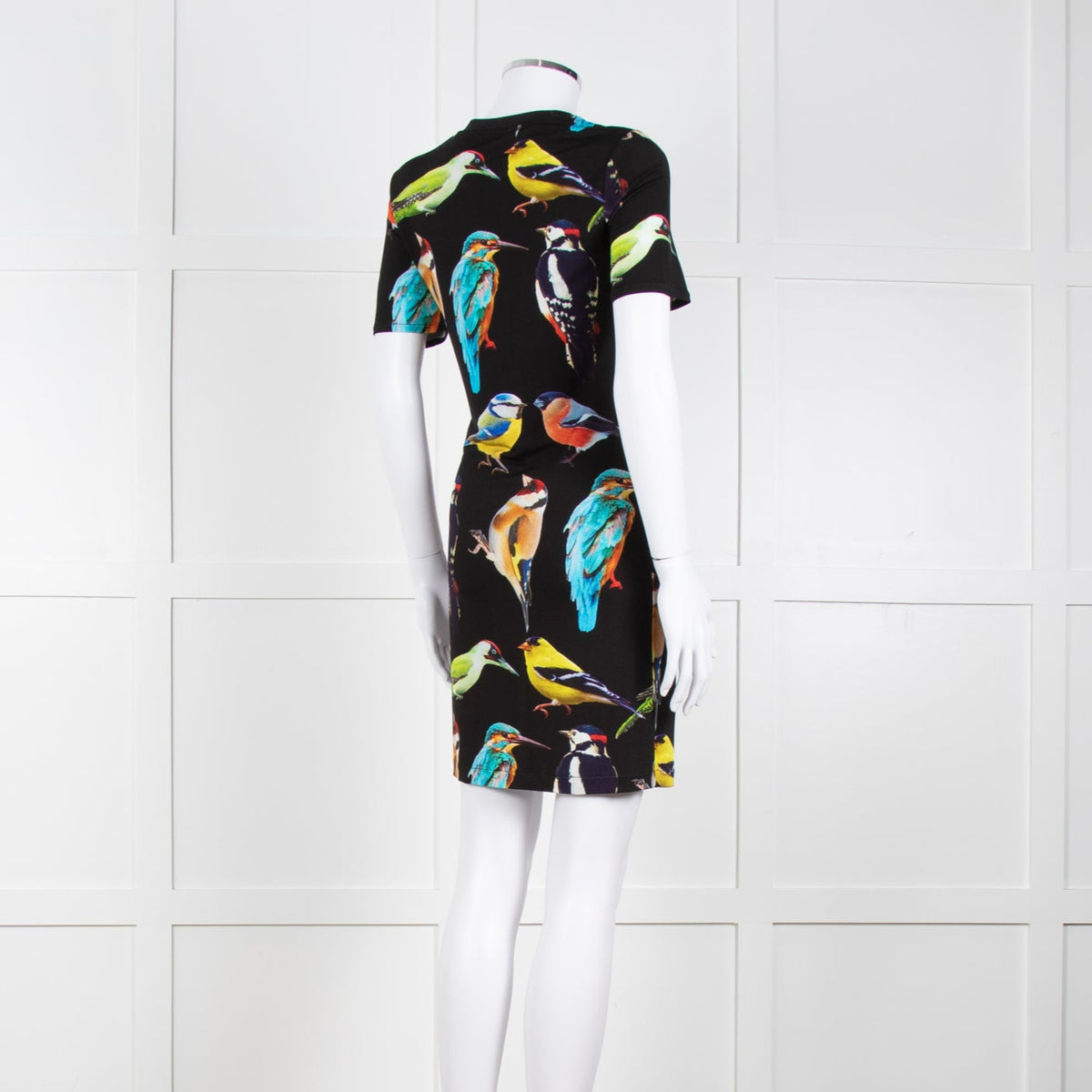 Stella McCartney Black Bird Print Jersey Mini Dress