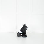 Patrizia Pepe Black Chain Wrap Ankle Biker Boots