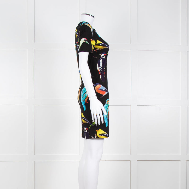 Stella McCartney Black Bird Print Jersey Mini Dress
