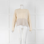 360 Cashmere Cream and Grey Colour Block Jumper