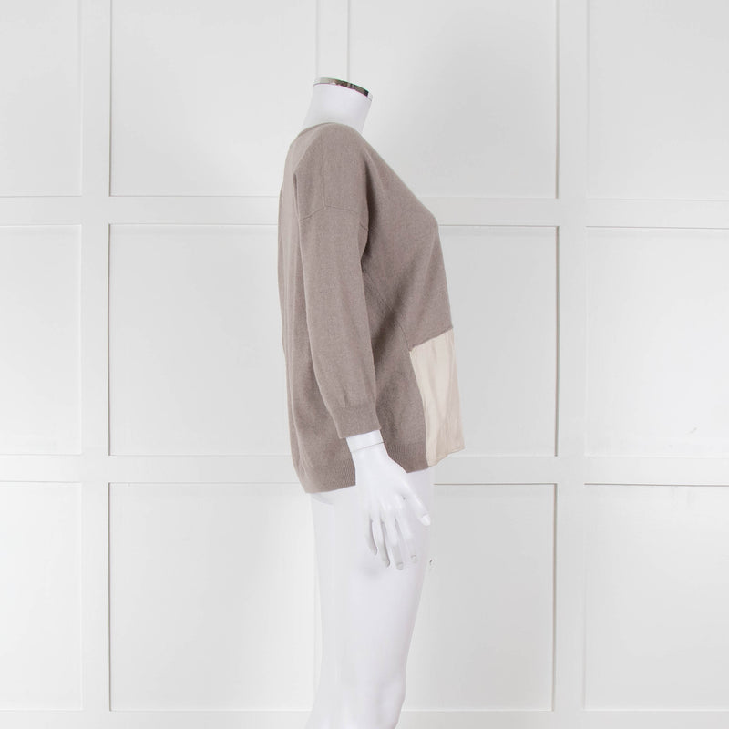 Fabiana Filippi Beige V-Neck Cashmere Blend Sweater