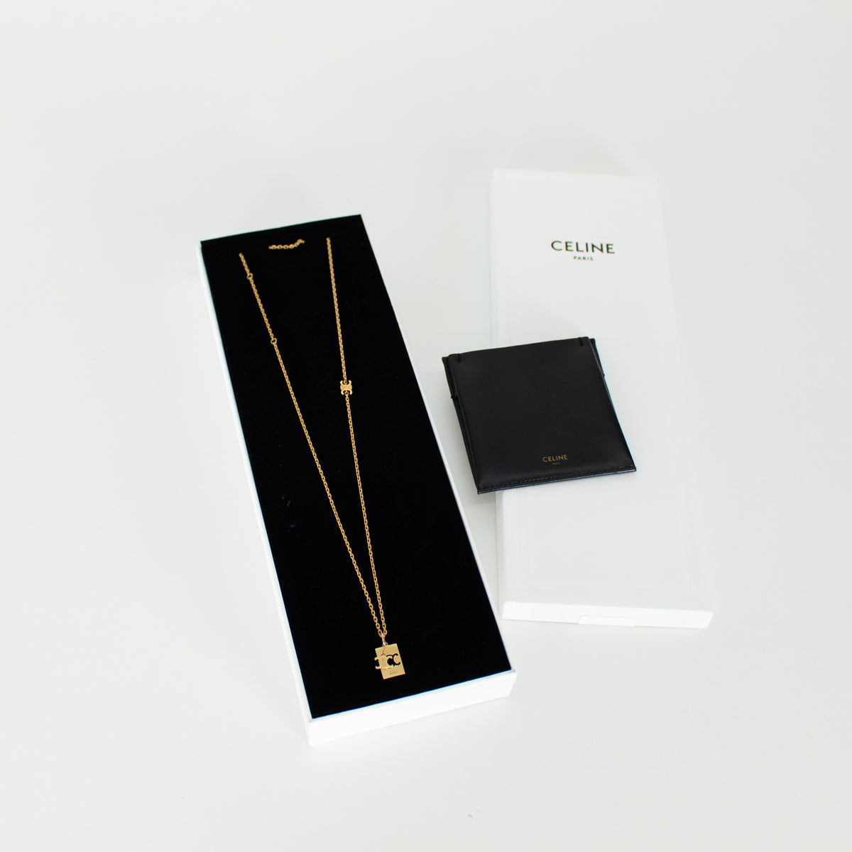 Celine Brass Triomphe Interlocking Necklace