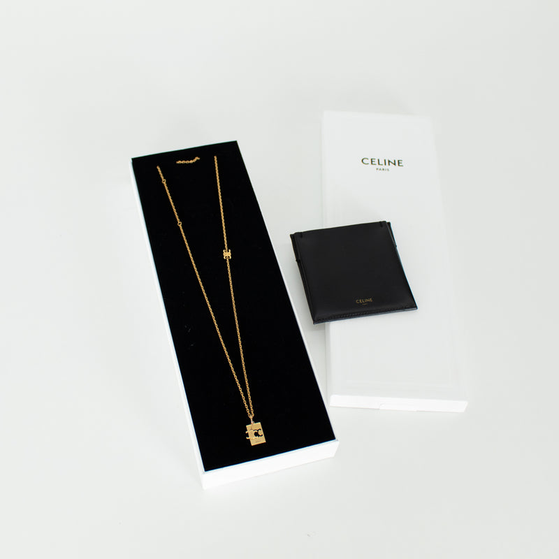 Celine Brass Triomphe Interlocking Necklace