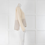 360 Cashmere Cream and Grey Colour Block Jumper