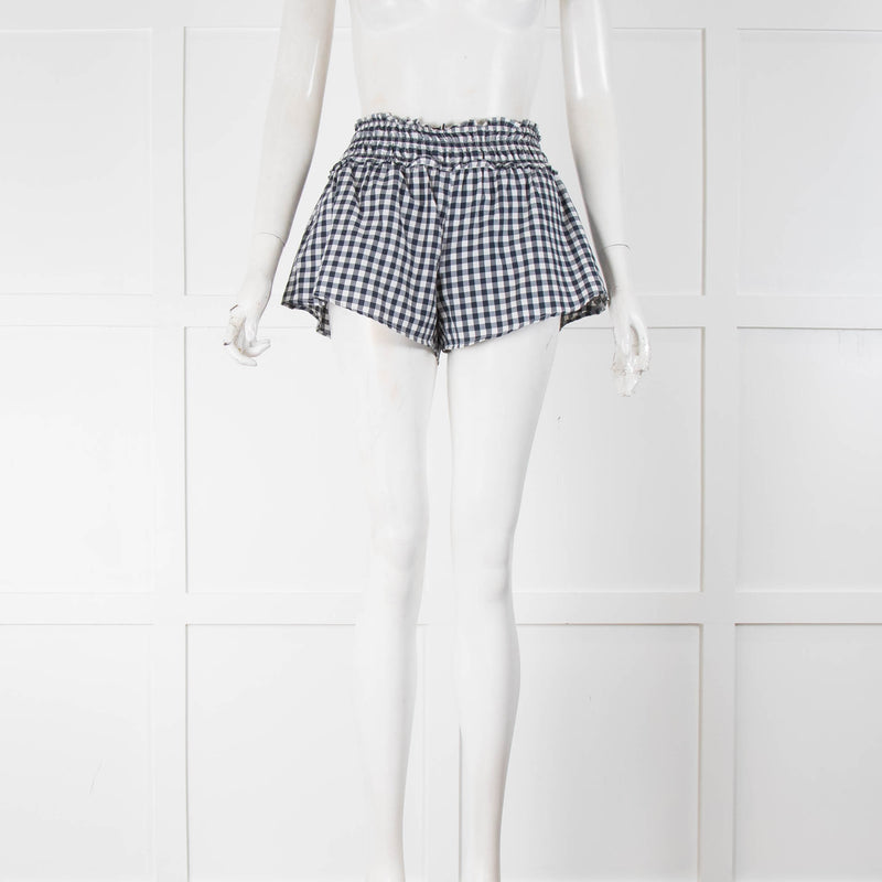 Sundress White Navy Check Shorts