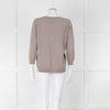 Fabiana Filippi Beige V-Neck Cashmere Blend Sweater