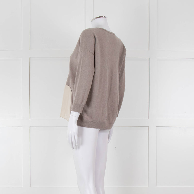 Fabiana Filippi Beige V-Neck Cashmere Blend Sweater