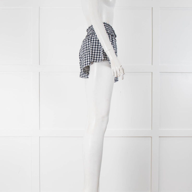Sundress White Navy Check Shorts
