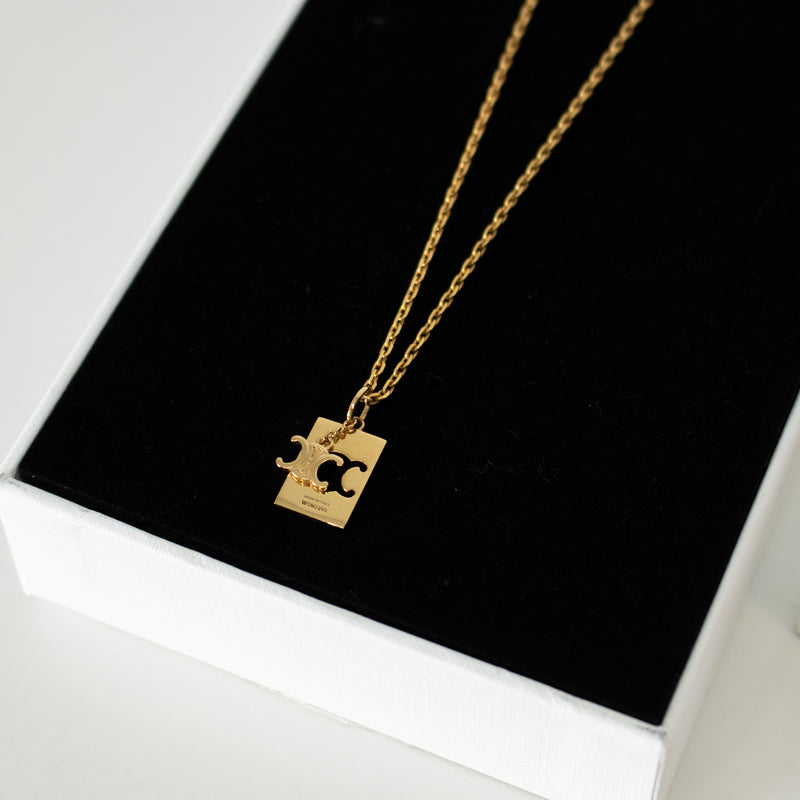 Celine Brass Triomphe Interlocking Necklace