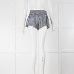 Sundress White Navy Check Shorts
