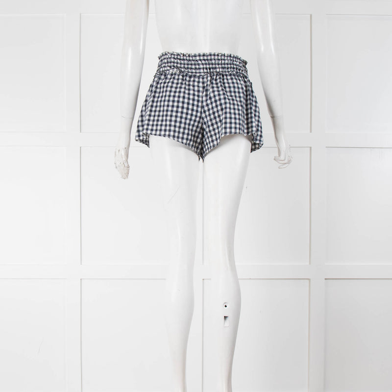 Sundress White Navy Check Shorts