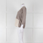 Fabiana Filippi Beige V-Neck Cashmere Blend Sweater