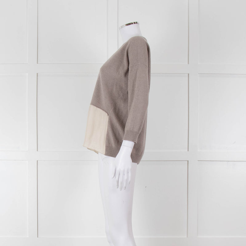 Fabiana Filippi Beige V-Neck Cashmere Blend Sweater