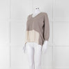 Fabiana Filippi Beige V-Neck Cashmere Blend Sweater