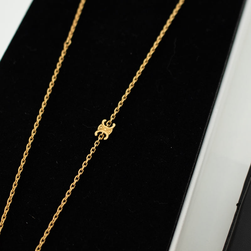 Celine Brass Triomphe Interlocking Necklace