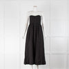 Mara Hoffman Black Strapless Buttoned Midi Dress