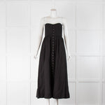 Mara Hoffman Black Strapless Buttoned Midi Dress