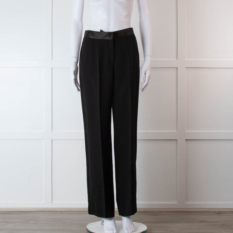 Me + Em Black Wide Leg Tuxedo Trousers
