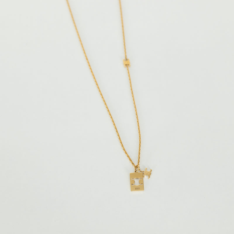 Celine Brass Triomphe Interlocking Necklace