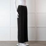 Me + Em Black Wide Leg Tuxedo Trousers