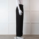 Me + Em Black Wide Leg Tuxedo Trousers