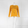 Agnes B Mustard Cotton Slogan Long Sleeve T-Shirt